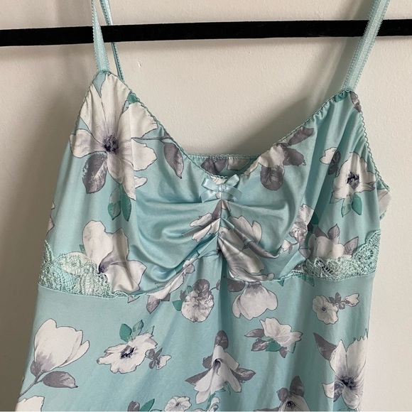 LA vie en rose Lingerie PJ Floral Dainty Dress in Light Baby Blue • M Medium - Picture 2 of 7